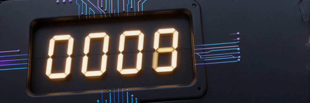 Neon-goldener digitaler Z&auml;hler mit Maximalwert-Anzeige auf dunklem Obsidian-Bildschirm im Casoola Casino