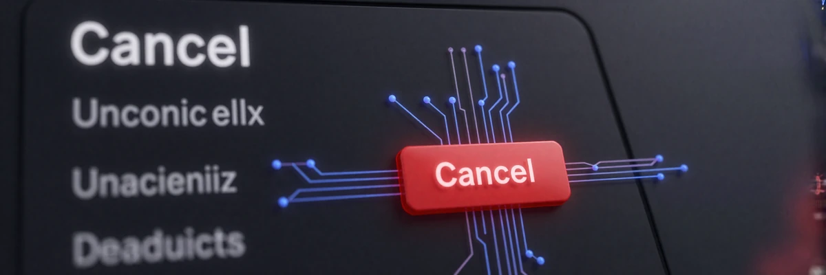 Dunkles futuristisches Einstellungsmen&uuml; mit gl&uuml;hendem roter Cancel-Button im Casoola Casino